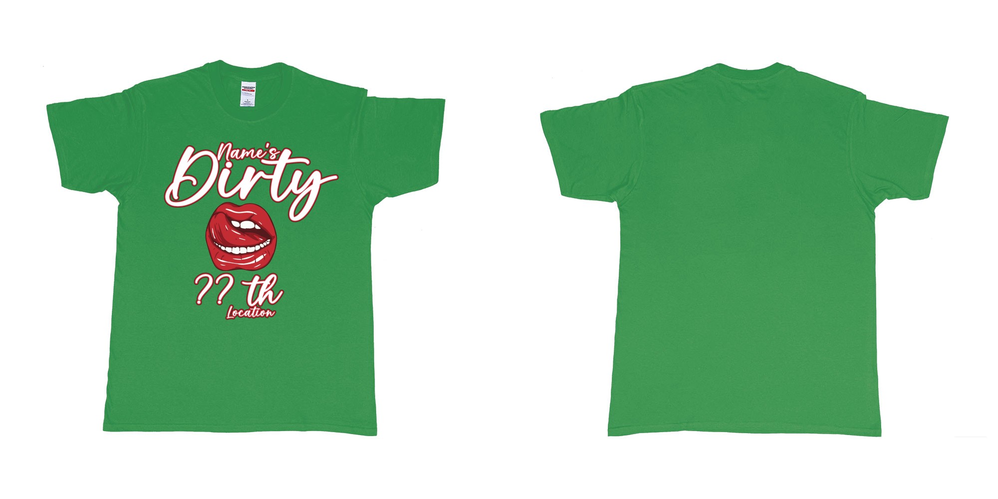 Custom tshirt design dirty thirtyish 30th custom name in fabric color irish-green choice your own text made in Bali by The Pirate Way