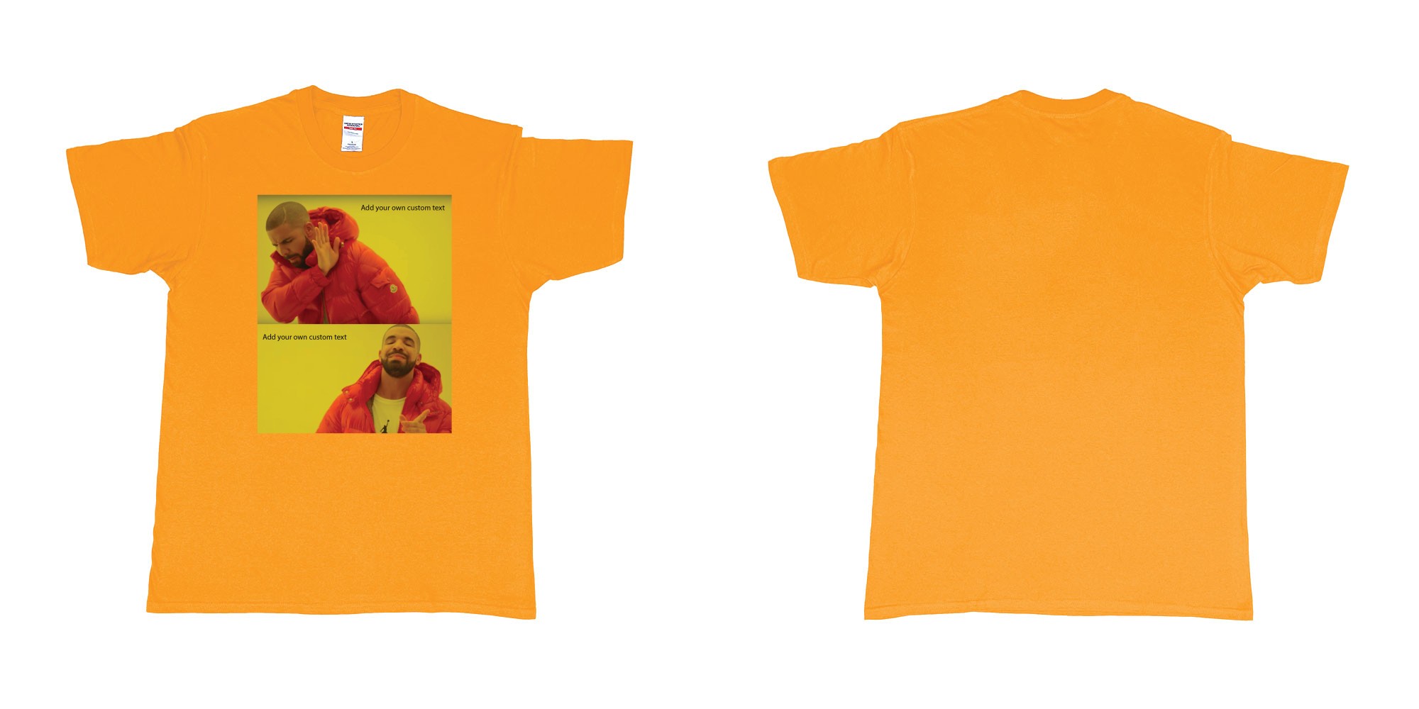 Custom tshirt design drake hotline bling custom things you like love hate dont want in fabric color gold choice your own text made in Bali by The Pirate Way