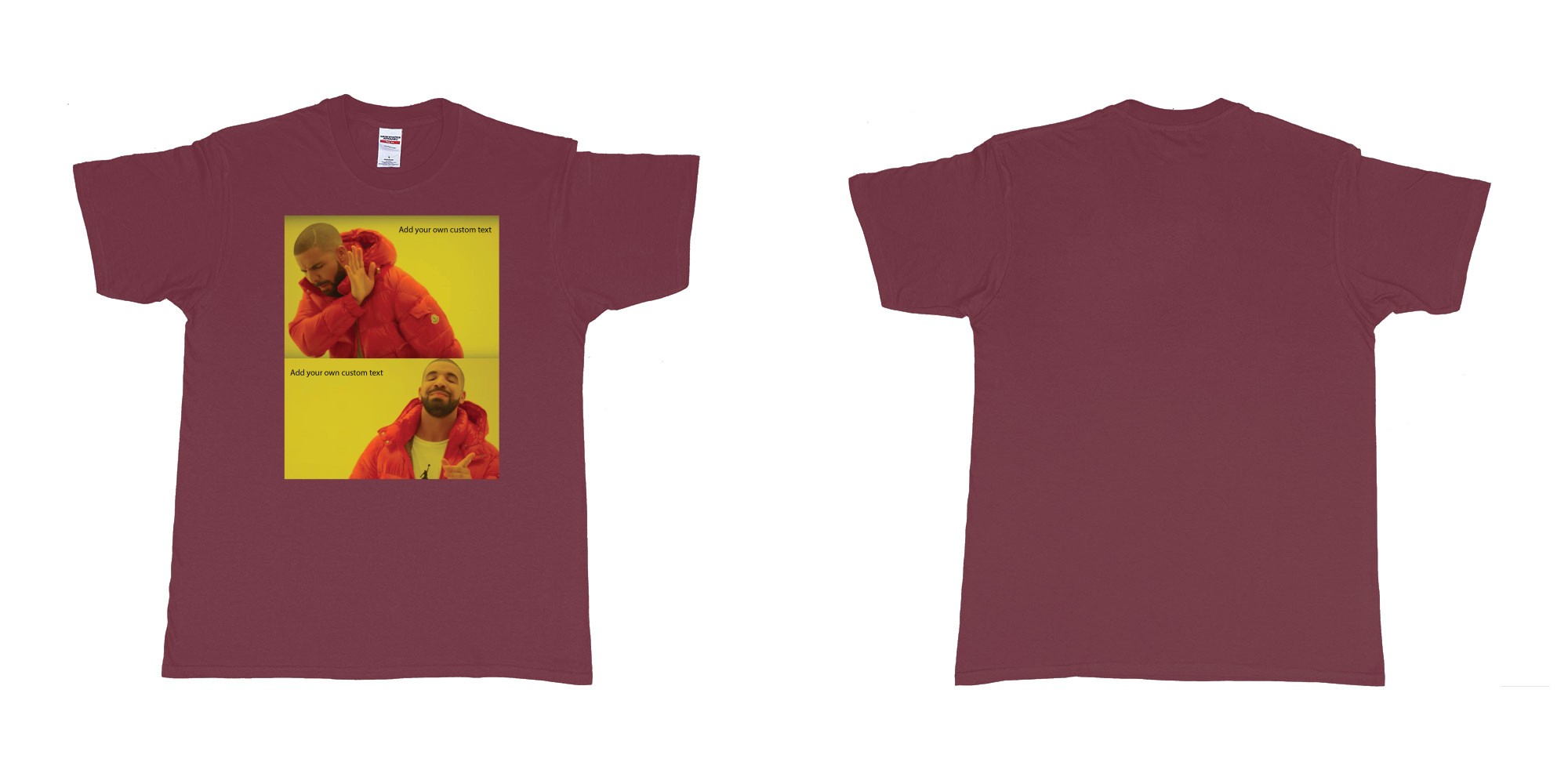 Custom tshirt design drake hotline bling custom things you like love hate dont want in fabric color marron choice your own text made in Bali by The Pirate Way