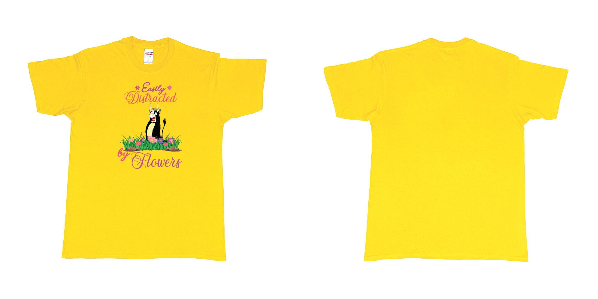 Custom tshirt design easy distracted by flowers ferdinand the bull walt disney in fabric color daisy choice your own text made in Bali by The Pirate Way