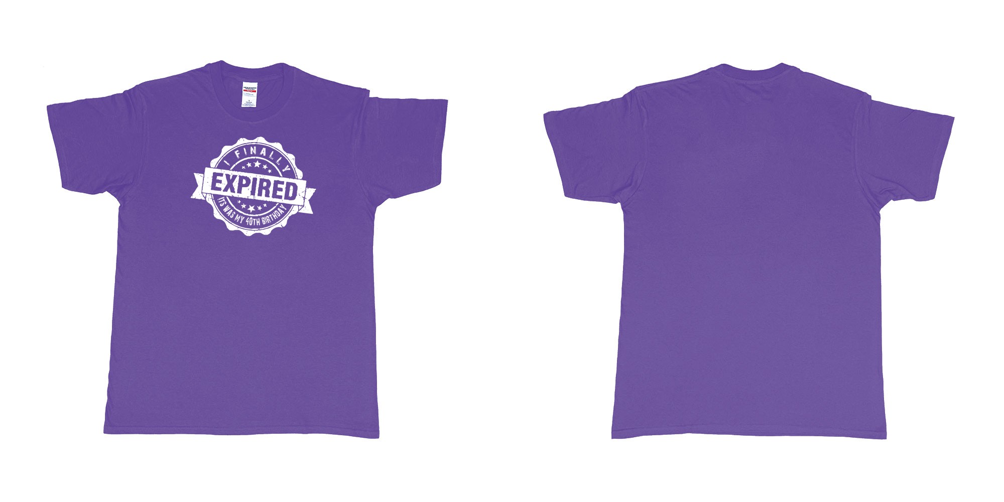 Custom tshirt design i finally expiered in fabric color purple choice your own text made in Bali by The Pirate Way