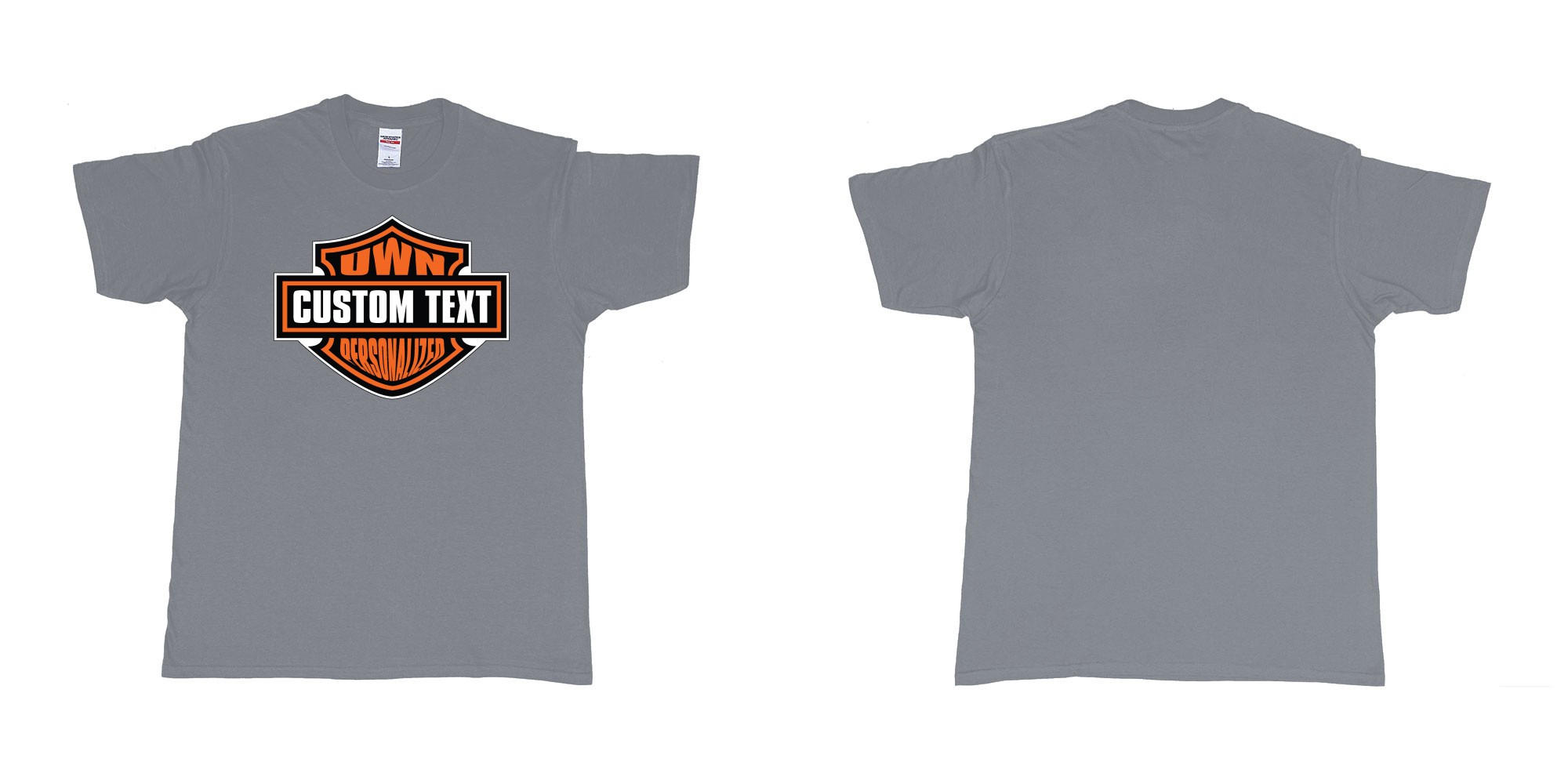 Custom tshirt design motor harley davidson cycles standard logo personalized custom own text in fabric color misty choice your own text made in Bali by The Pirate Way