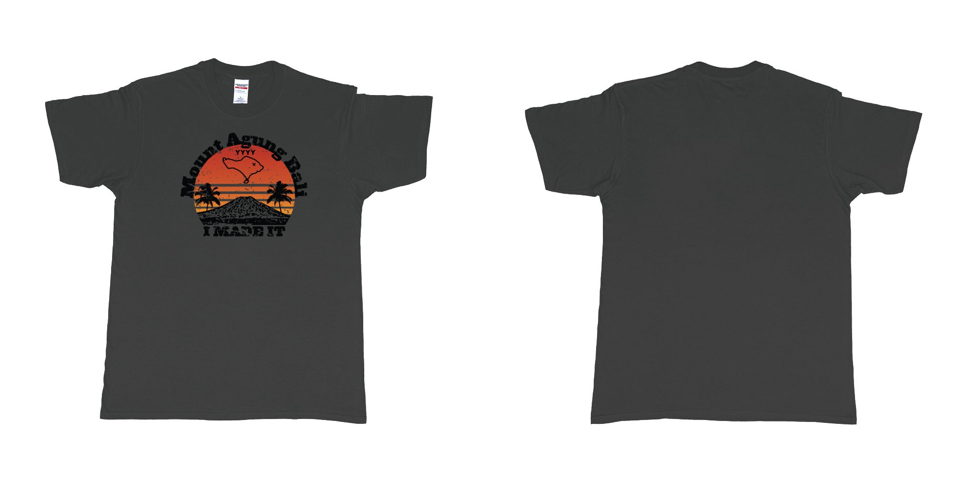 Custom tshirt design mount agung bali i made it in fabric color black choice your own text made in Bali by The Pirate Way