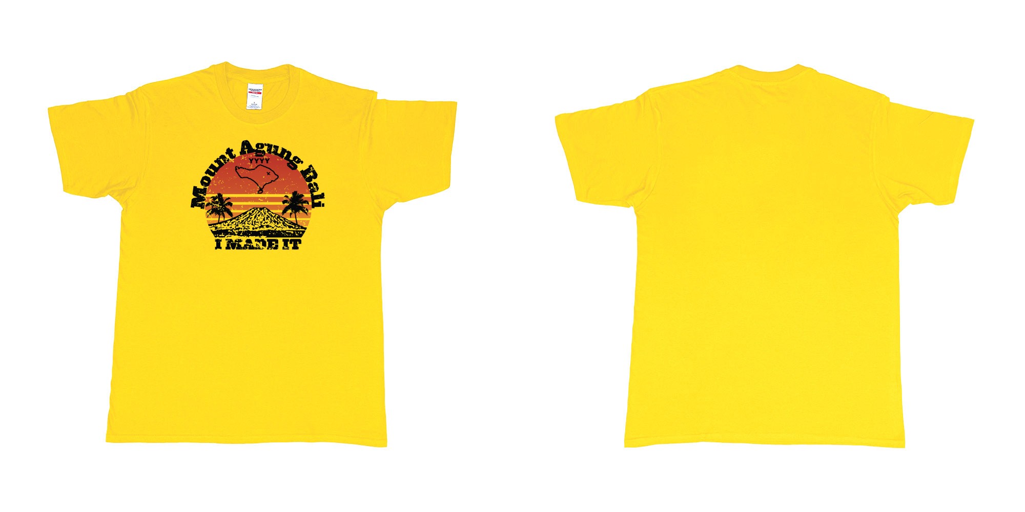 Custom tshirt design mount agung bali i made it in fabric color daisy choice your own text made in Bali by The Pirate Way