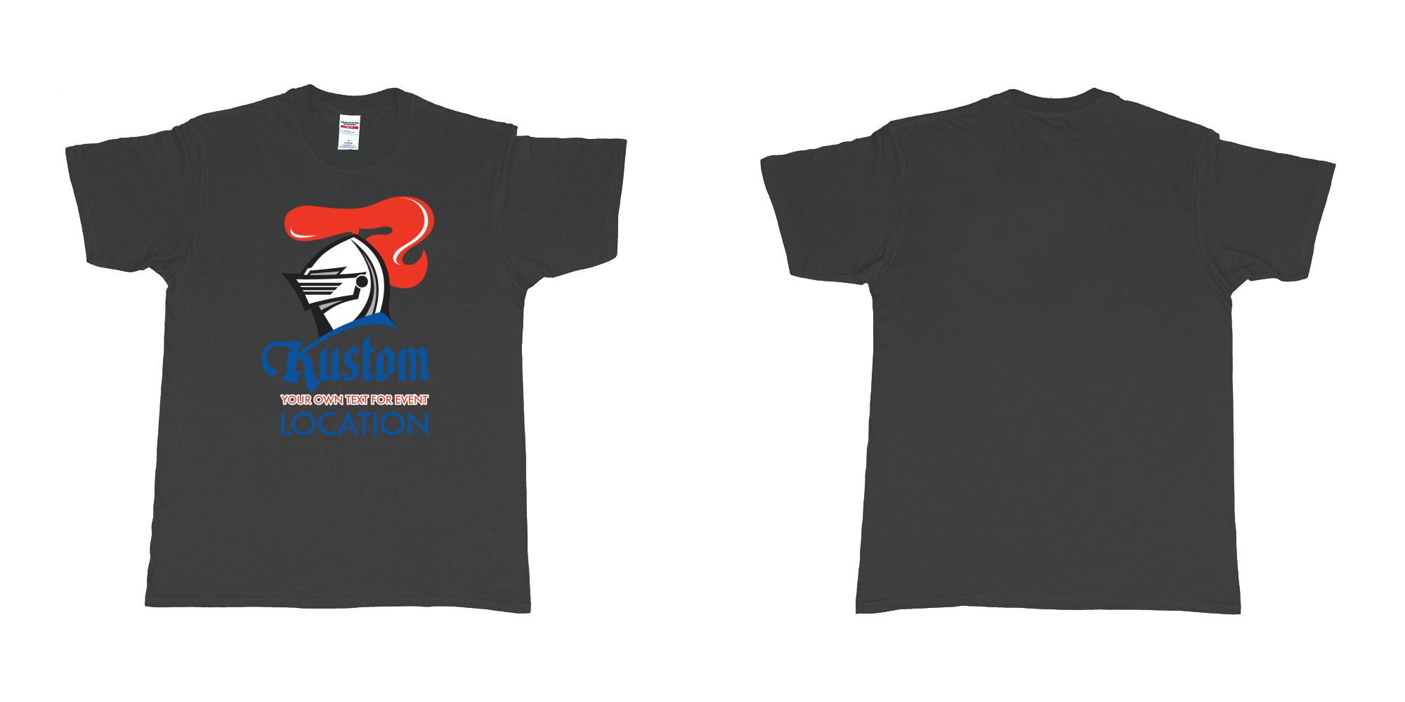 Custom tshirt design newcastle knights rugby league team custom event teeshirt in fabric color black choice your own text made in Bali by The Pirate Way