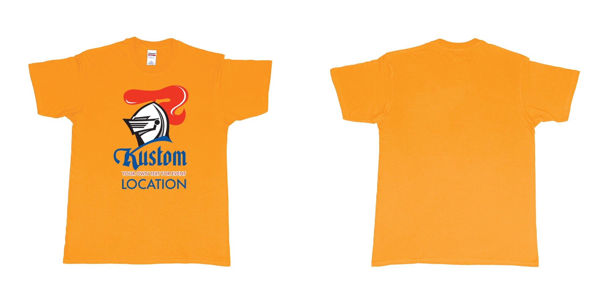 Custom tshirt design newcastle knights rugby league team custom event teeshirt in fabric color gold choice your own text made in Bali by The Pirate Way