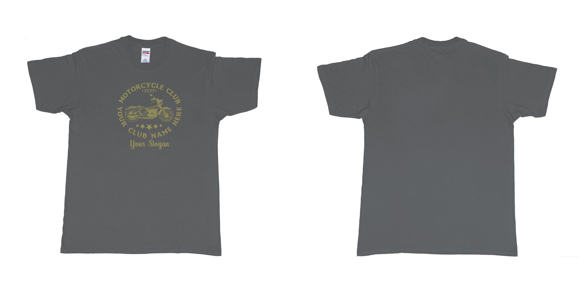 Custom tshirt design old bike motor bike club in fabric color charcoal choice your own text made in Bali by The Pirate Way