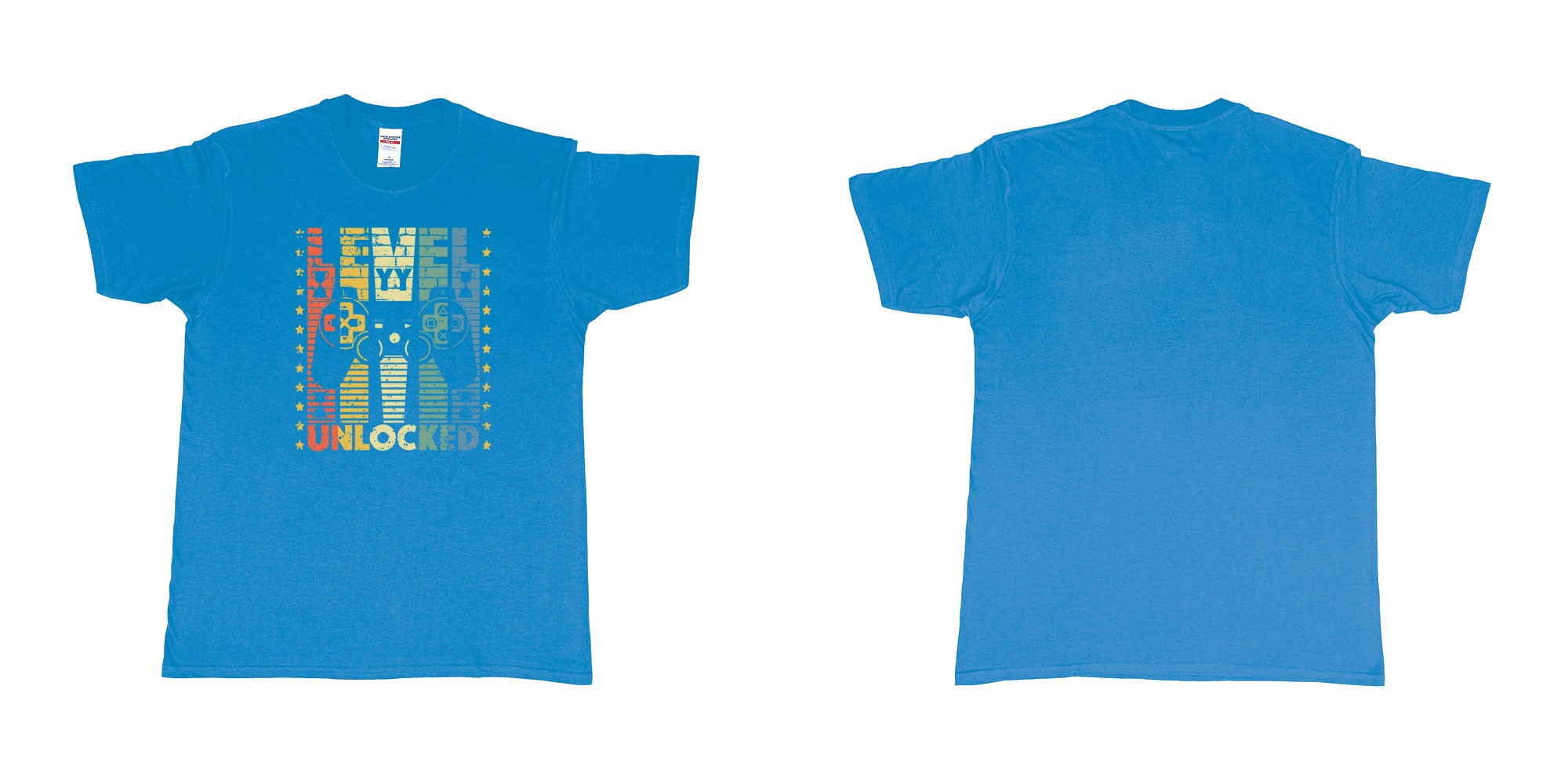 Custom tshirt design playstation level custom birthday year in fabric color sapphire choice your own text made in Bali by The Pirate Way