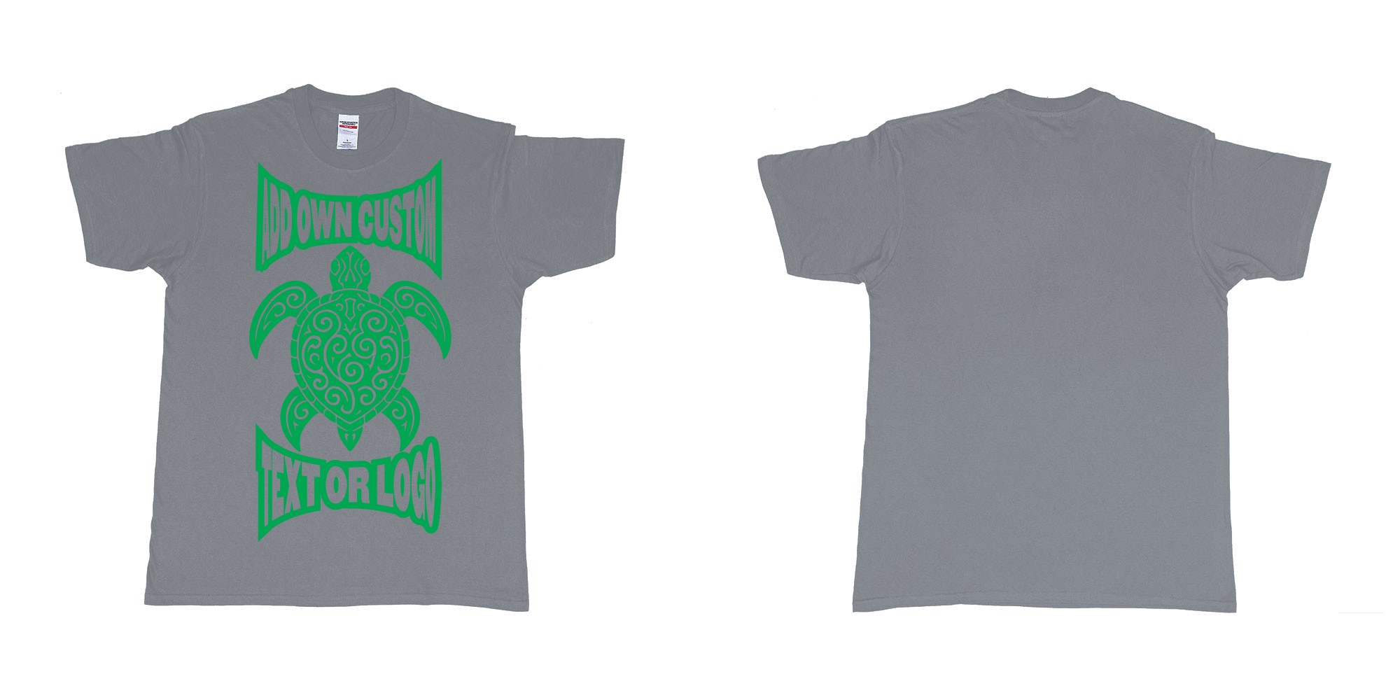 Custom tshirt design print turtle tribal add own custom text or logo bali design in fabric color misty choice your own text made in Bali by The Pirate Way