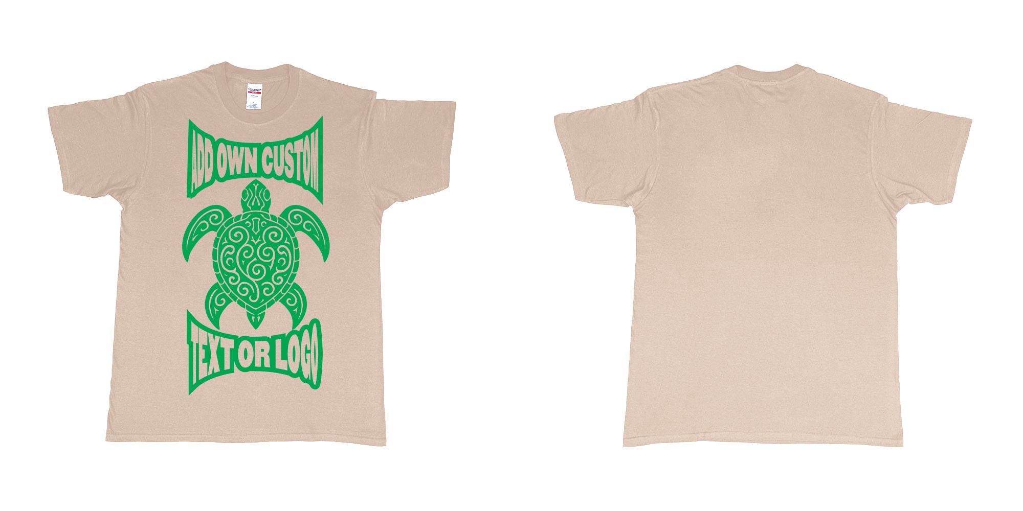 Custom tshirt design print turtle tribal add own custom text or logo bali design in fabric color sand choice your own text made in Bali by The Pirate Way