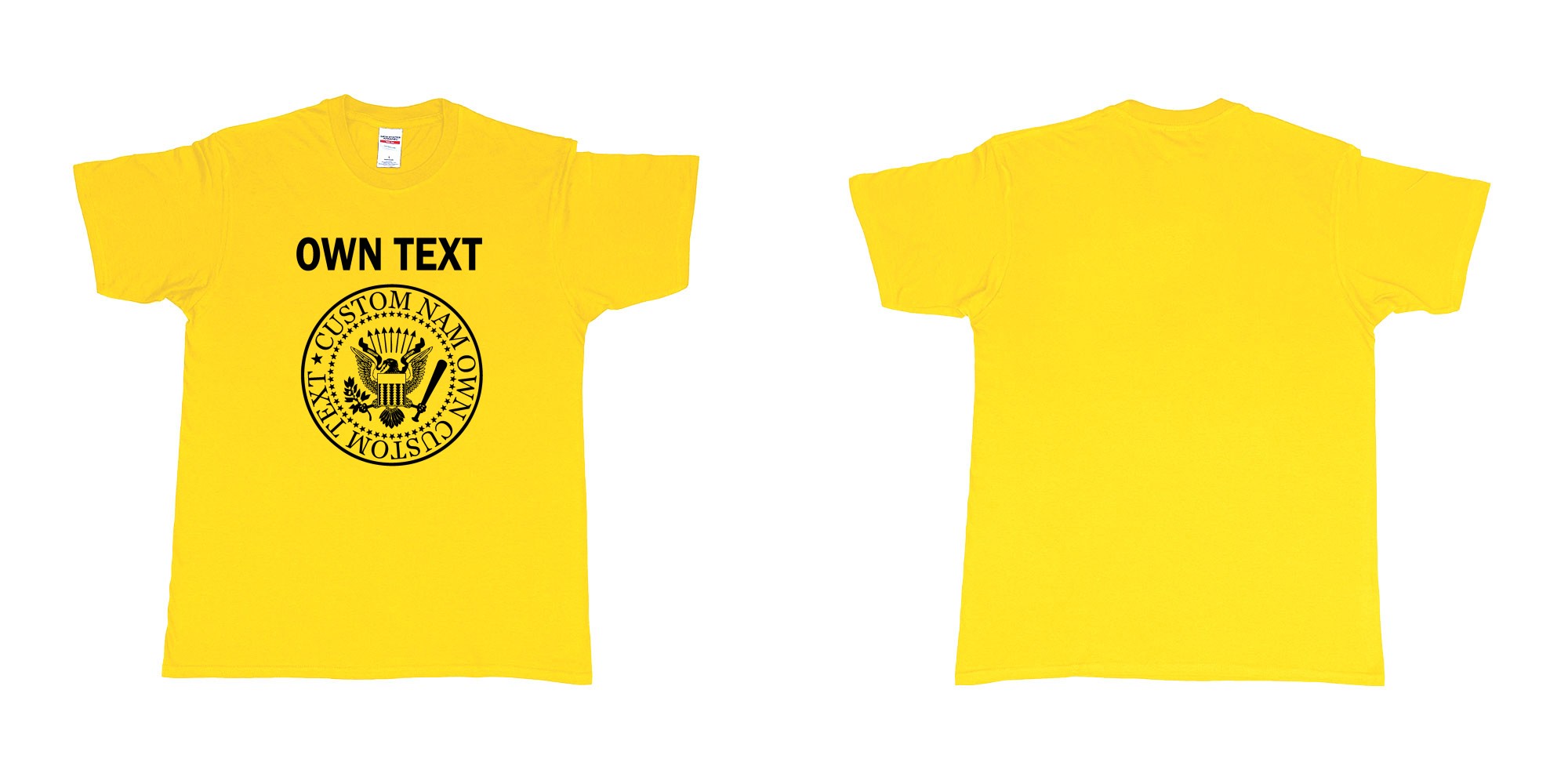 Custom tshirt design ramones eagle logo custom own text names in fabric color daisy choice your own text made in Bali by The Pirate Way