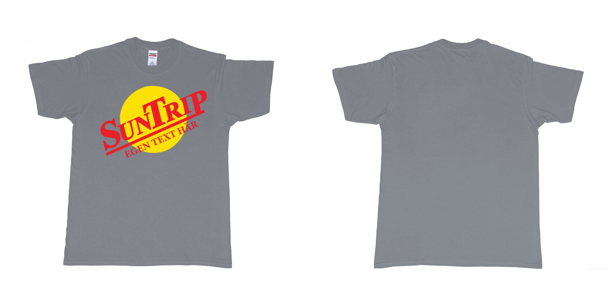 Custom tshirt design sallskapsresan suntrip eget tshirt tryck bali resa in fabric color misty choice your own text made in Bali by The Pirate Way