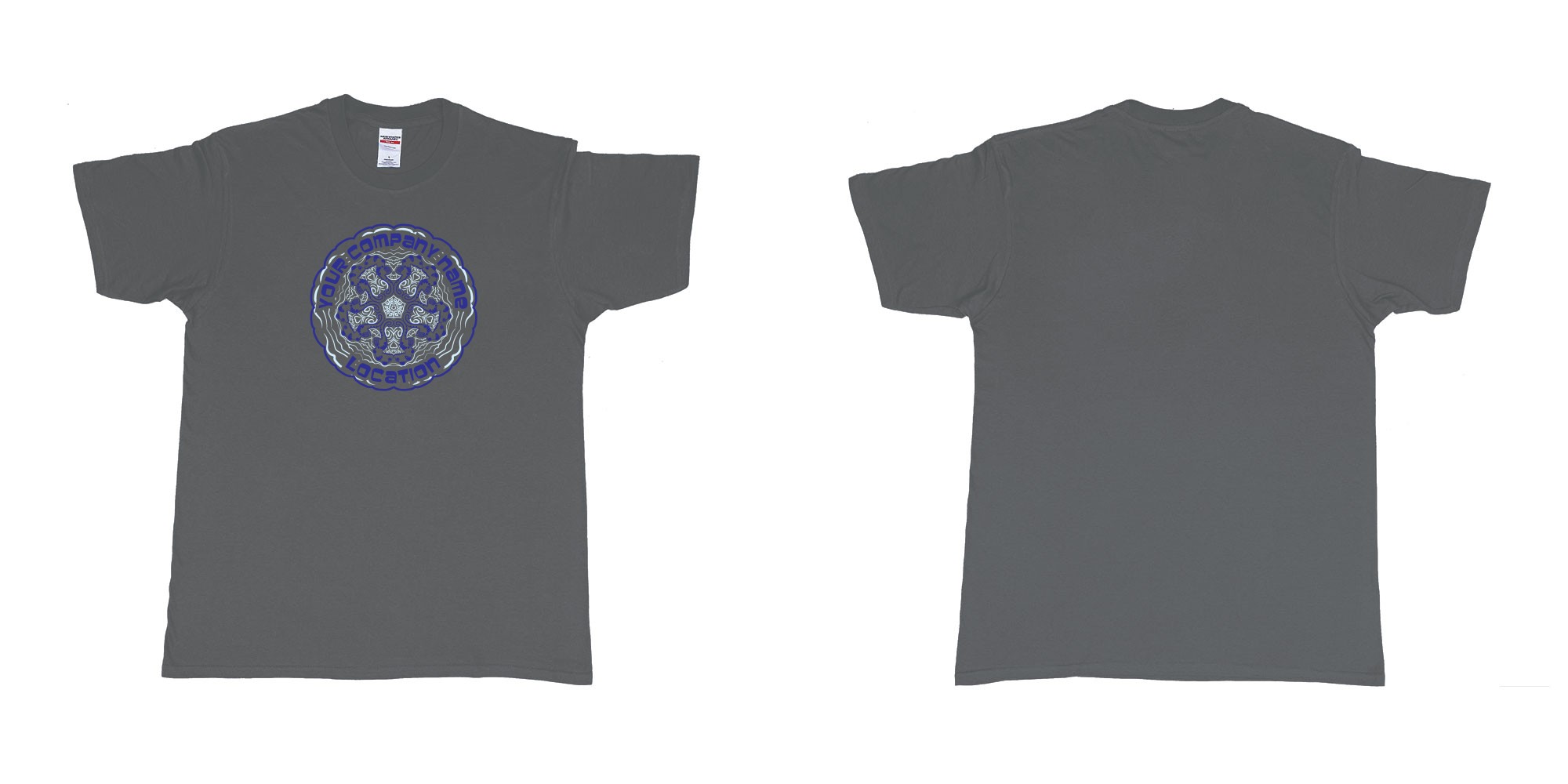 Custom tshirt design seahorses kissing mandala your own diveshop name and location personalized screen printing bali in fabric color charcoal choice your own text made in Bali by The Pirate Way