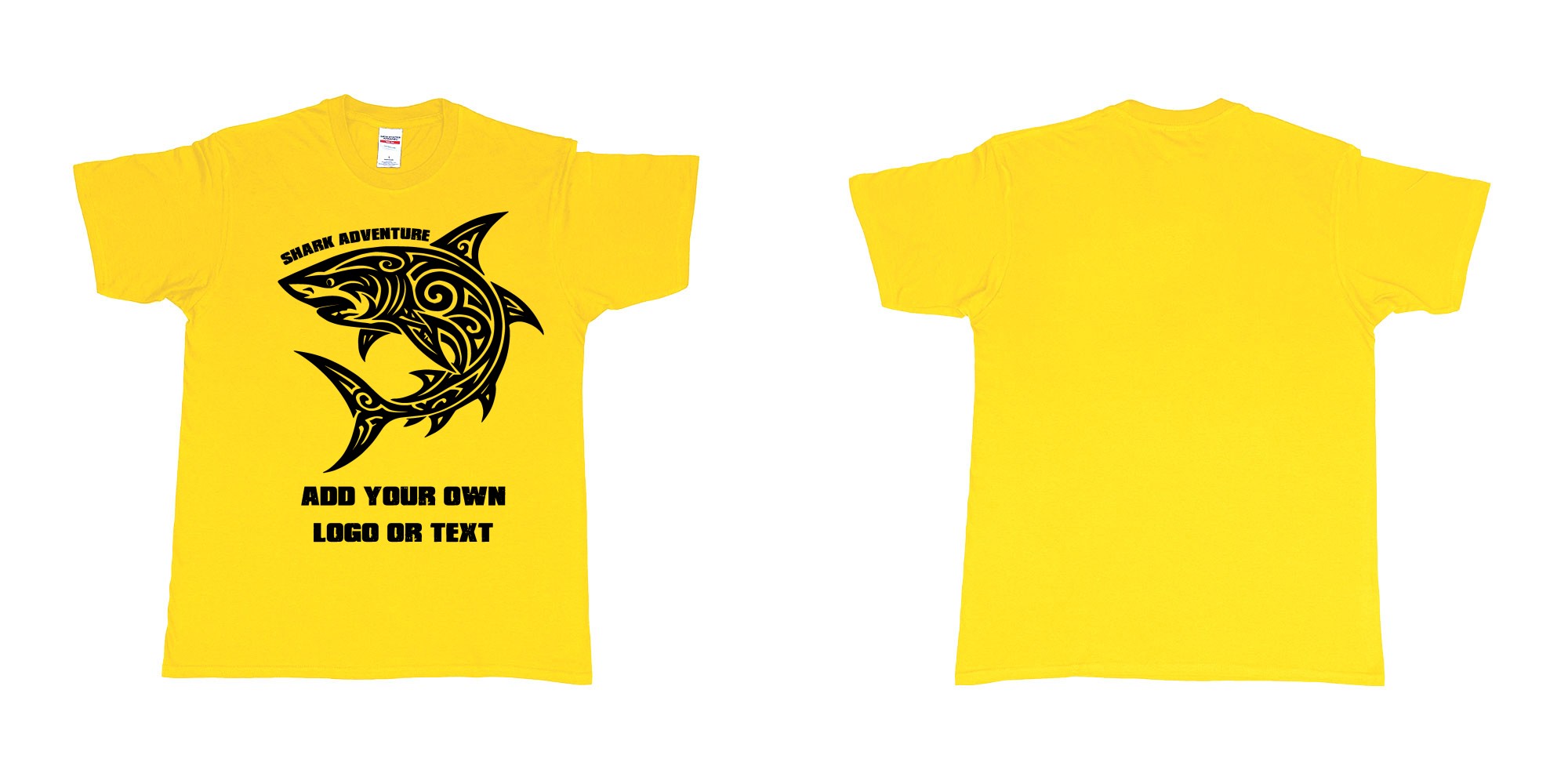 Custom tshirt design shark tribal add own logo or text bali tshirt design in fabric color daisy choice your own text made in Bali by The Pirate Way