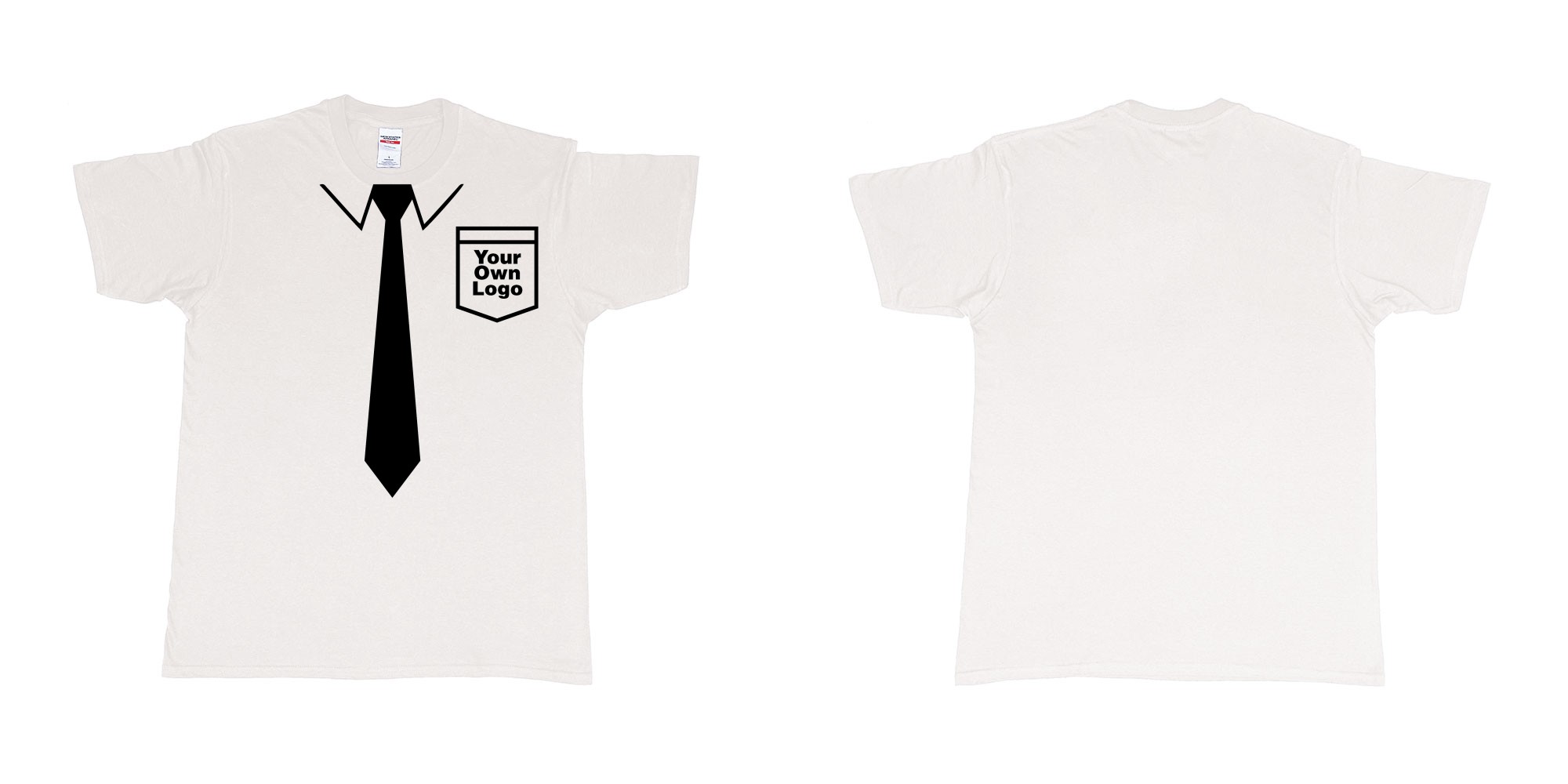 Custom tshirt design staff uniform with tie pocket own logo bali in fabric color white choice your own text made in Bali by The Pirate Way