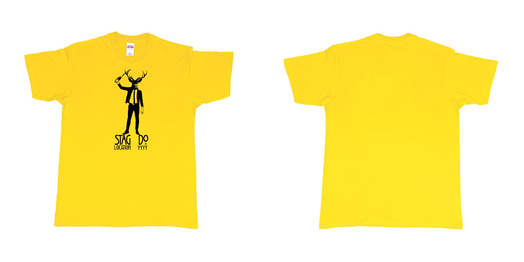 Custom tshirt design stag business man champagne in fabric color daisy choice your own text made in Bali by The Pirate Way