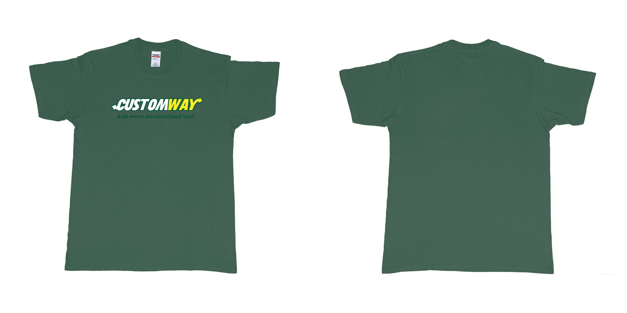 Custom tshirt design subway logo design customizable personalized text print in fabric color forest-green choice your own text made in Bali by The Pirate Way