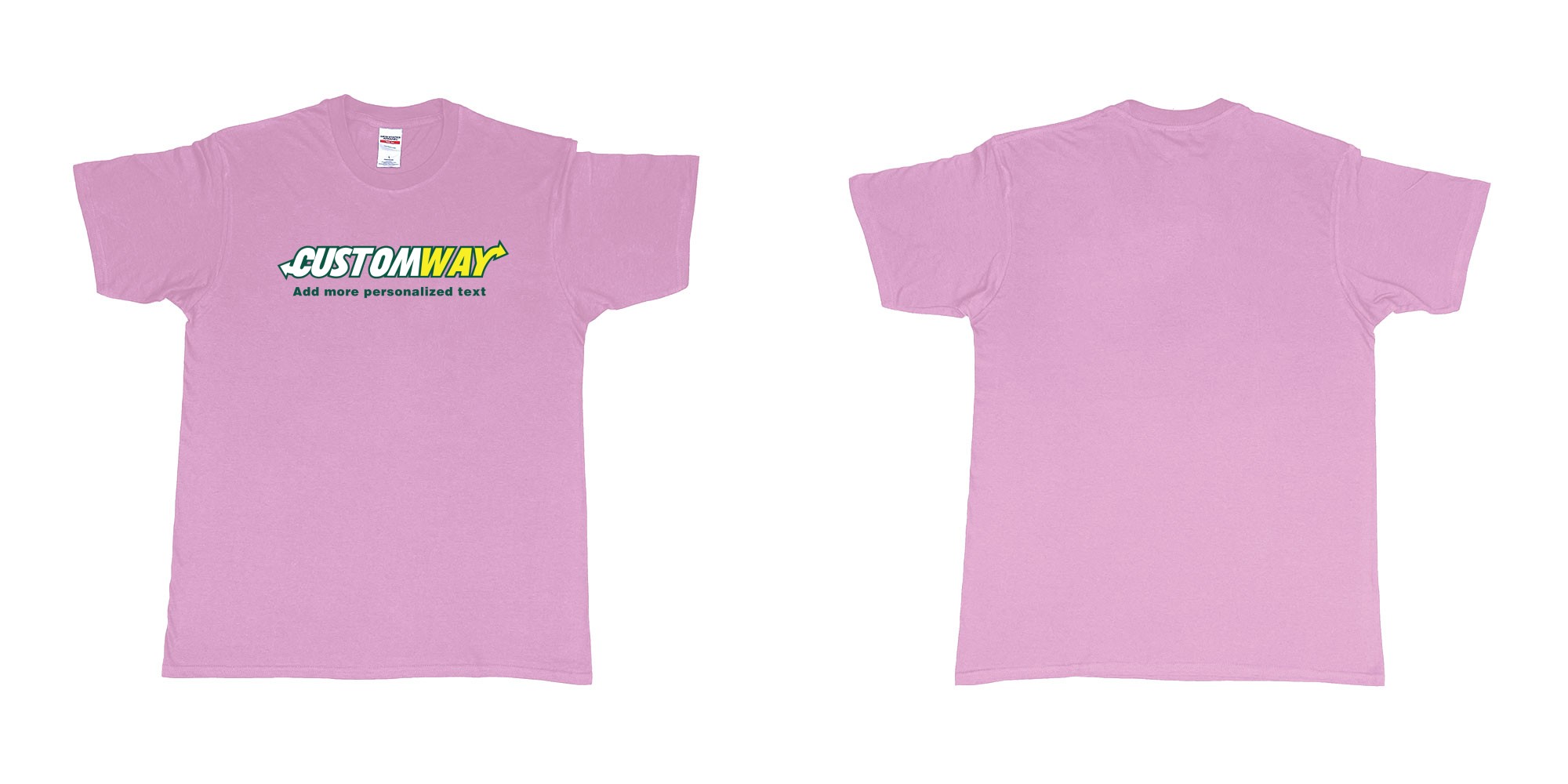 Custom tshirt design subway logo design customizable personalized text print in fabric color light-pink choice your own text made in Bali by The Pirate Way
