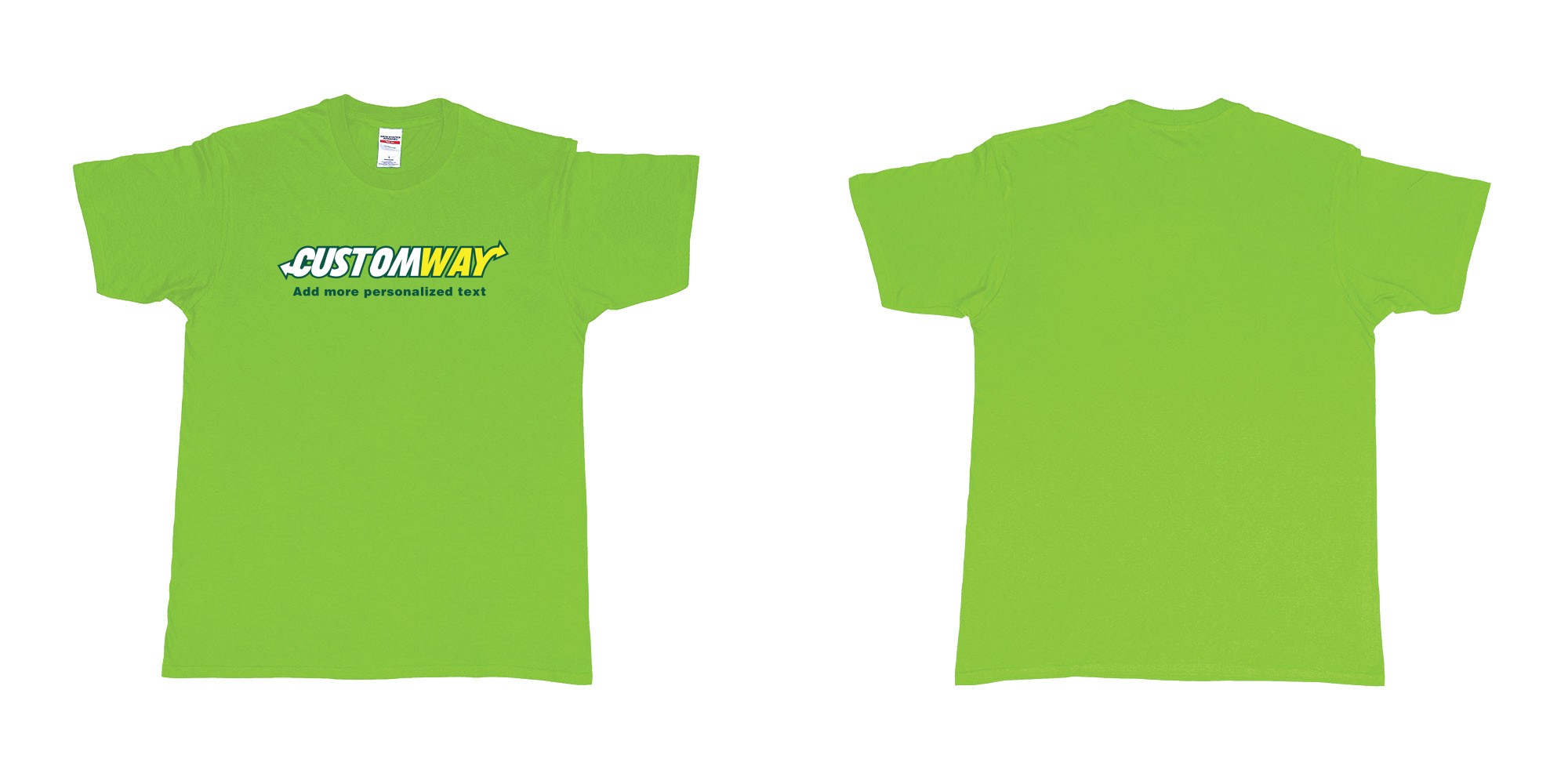 Custom tshirt design subway logo design customizable personalized text print in fabric color lime choice your own text made in Bali by The Pirate Way