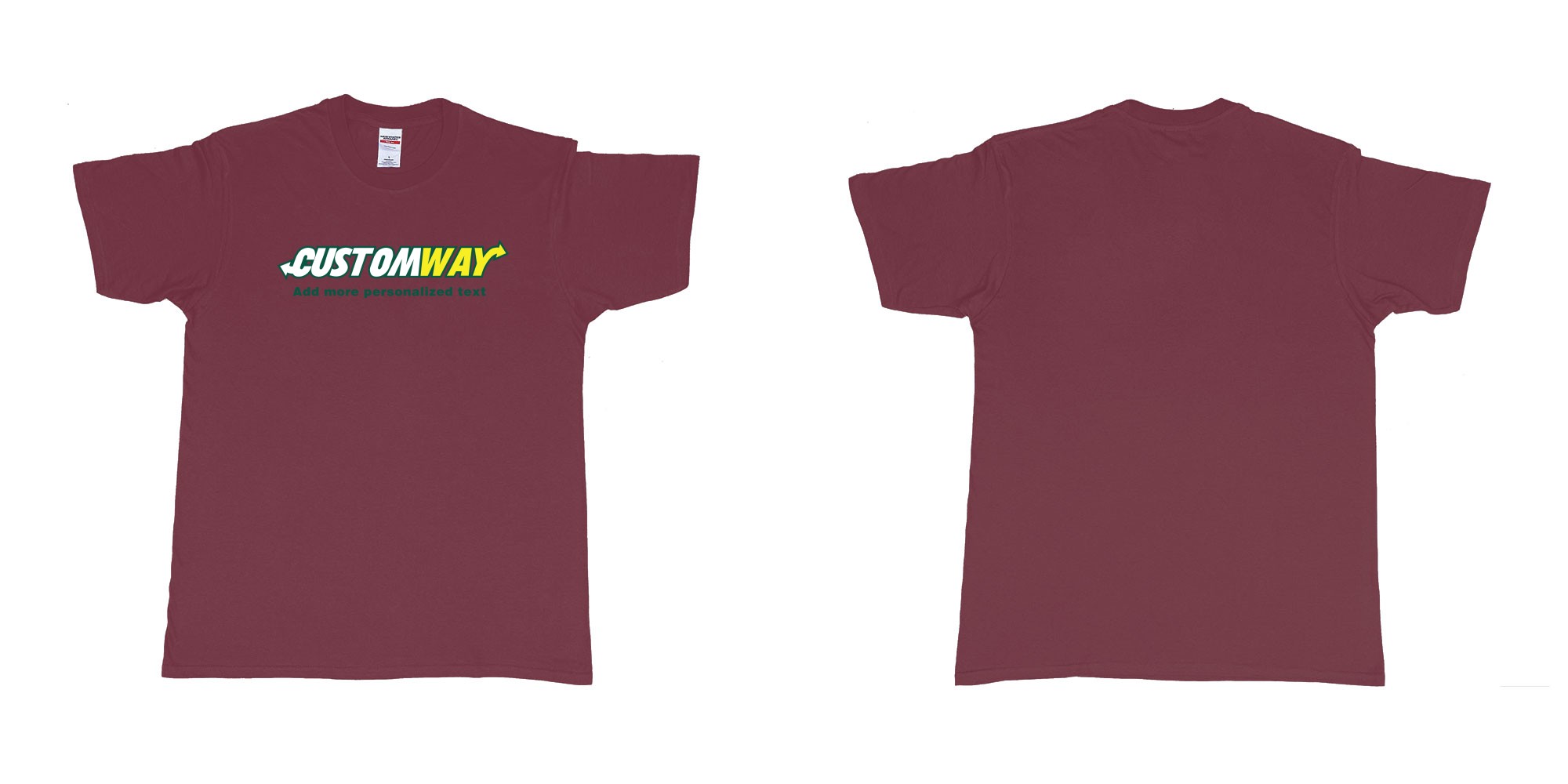 Custom tshirt design subway logo design customizable personalized text print in fabric color marron choice your own text made in Bali by The Pirate Way