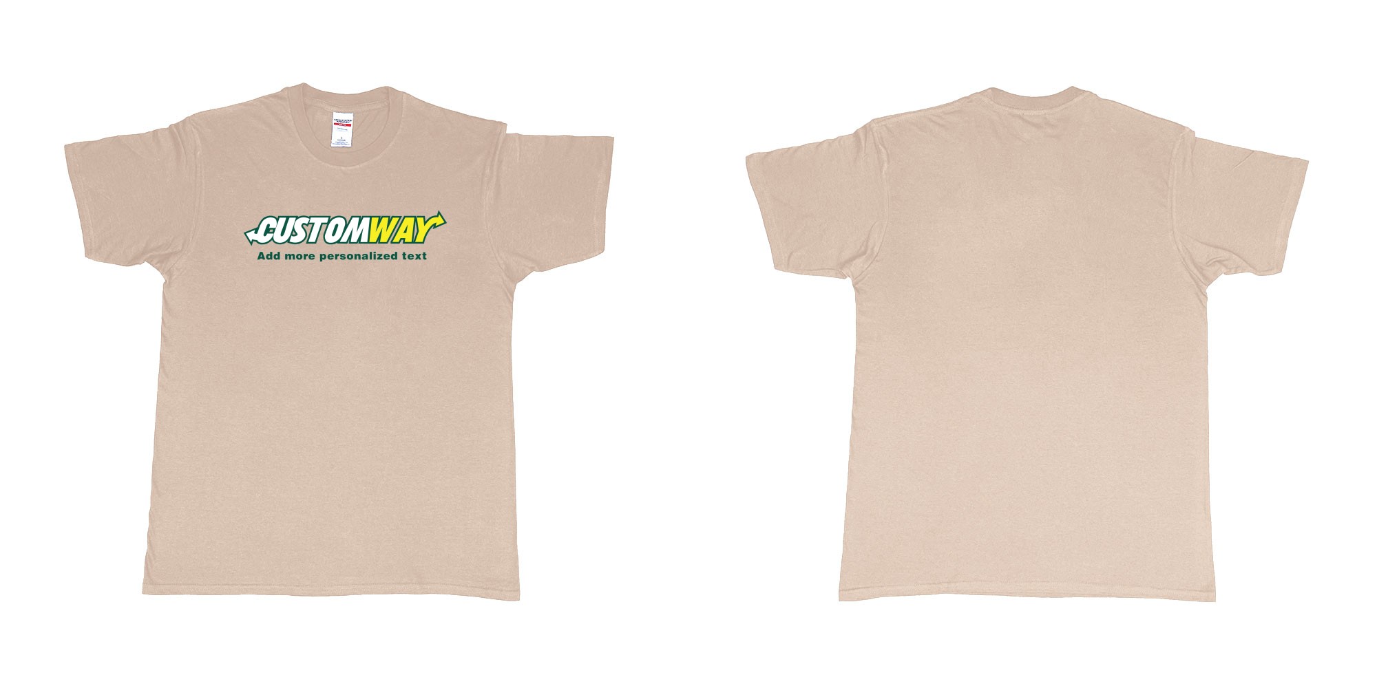 Custom tshirt design subway logo design customizable personalized text print in fabric color sand choice your own text made in Bali by The Pirate Way