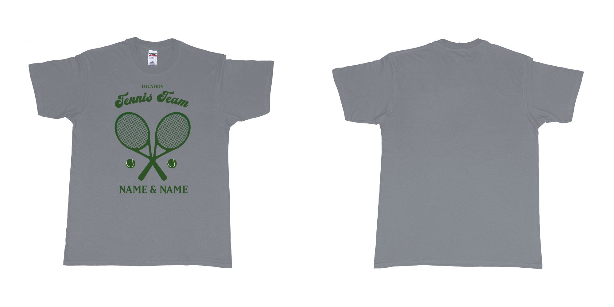 Custom tshirt design tennis team club  logo design custom names in fabric color misty choice your own text made in Bali by The Pirate Way