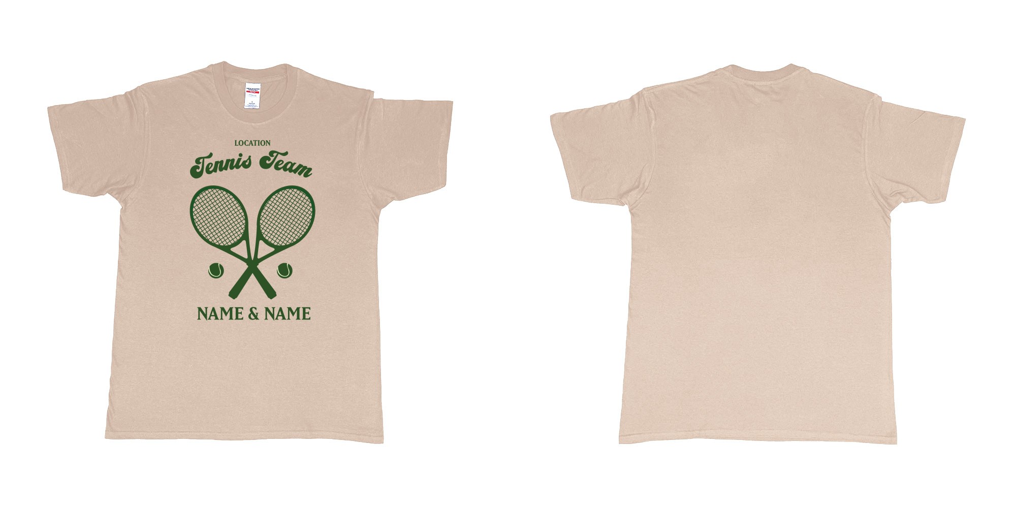 Custom tshirt design tennis team club  logo design custom names in fabric color sand choice your own text made in Bali by The Pirate Way