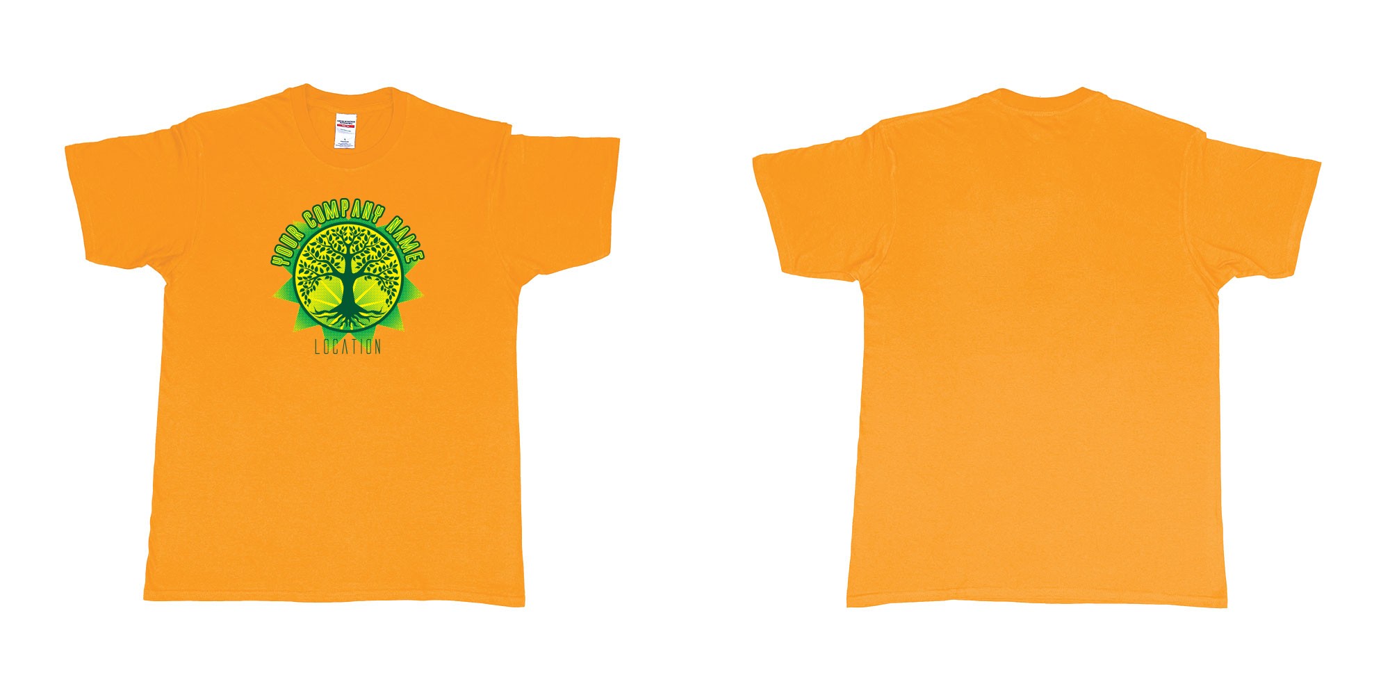 Custom tshirt design tree of life gardener landscaper custom own teeshirt print bali in fabric color gold choice your own text made in Bali by The Pirate Way