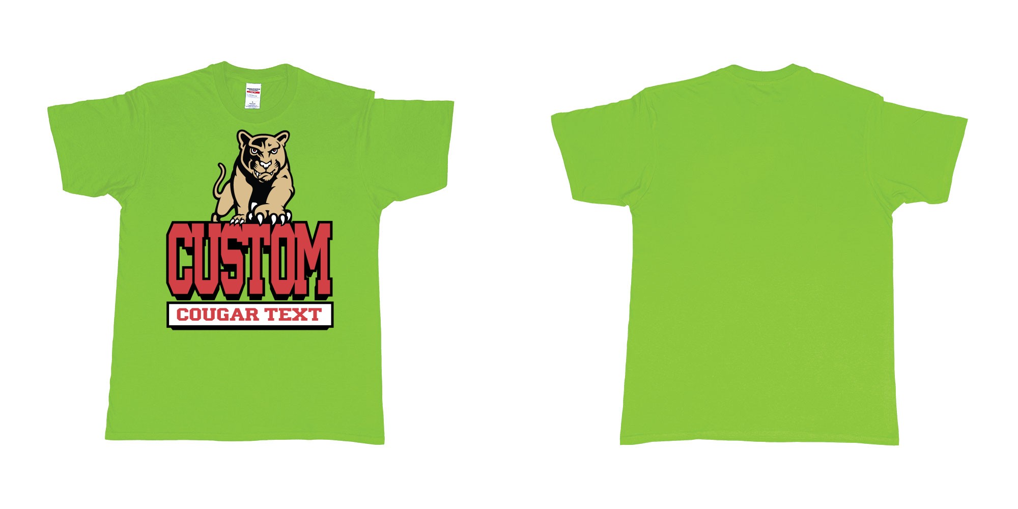 Custom tshirt design university of houston cougars logo custom text printing bali in fabric color lime choice your own text made in Bali by The Pirate Way