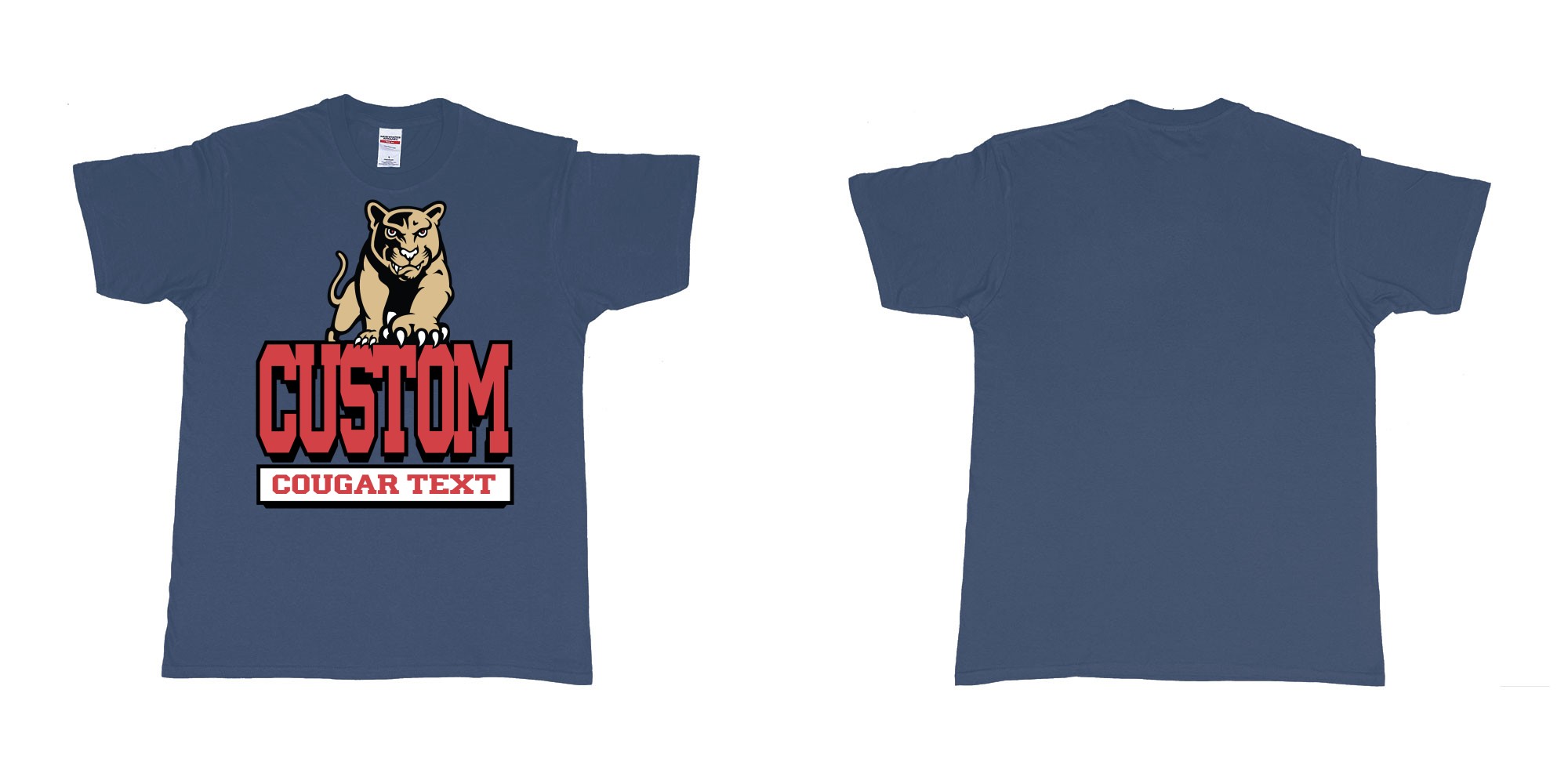 Custom tshirt design university of houston cougars logo custom text printing bali in fabric color navy choice your own text made in Bali by The Pirate Way