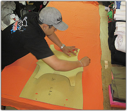 Drawing the cutting lines for a singlet